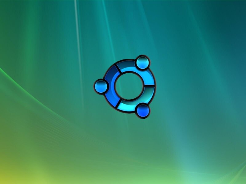 Ubuntu Logo on Screen — Green, Calm