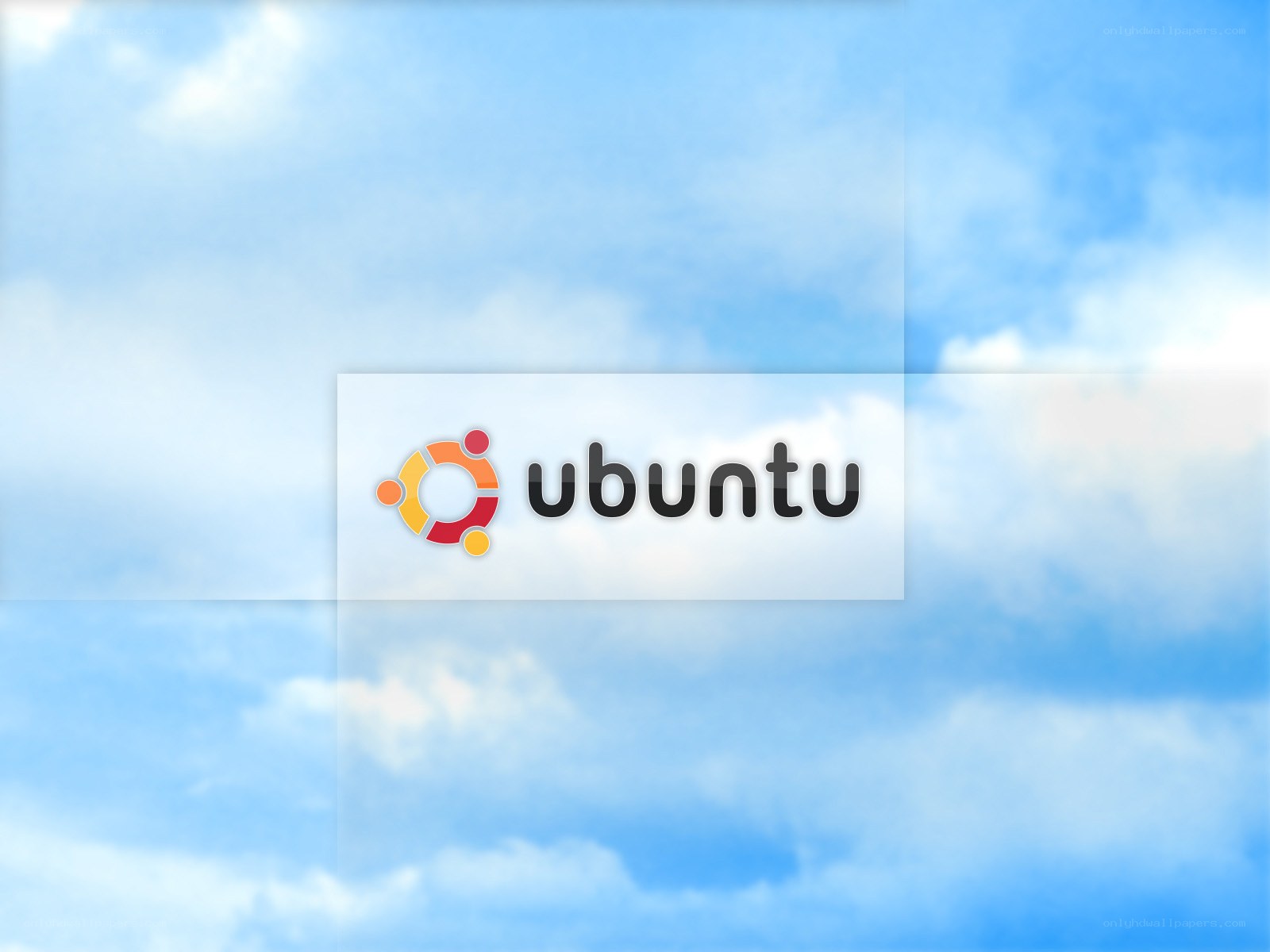 Ubuntu logo on sky background