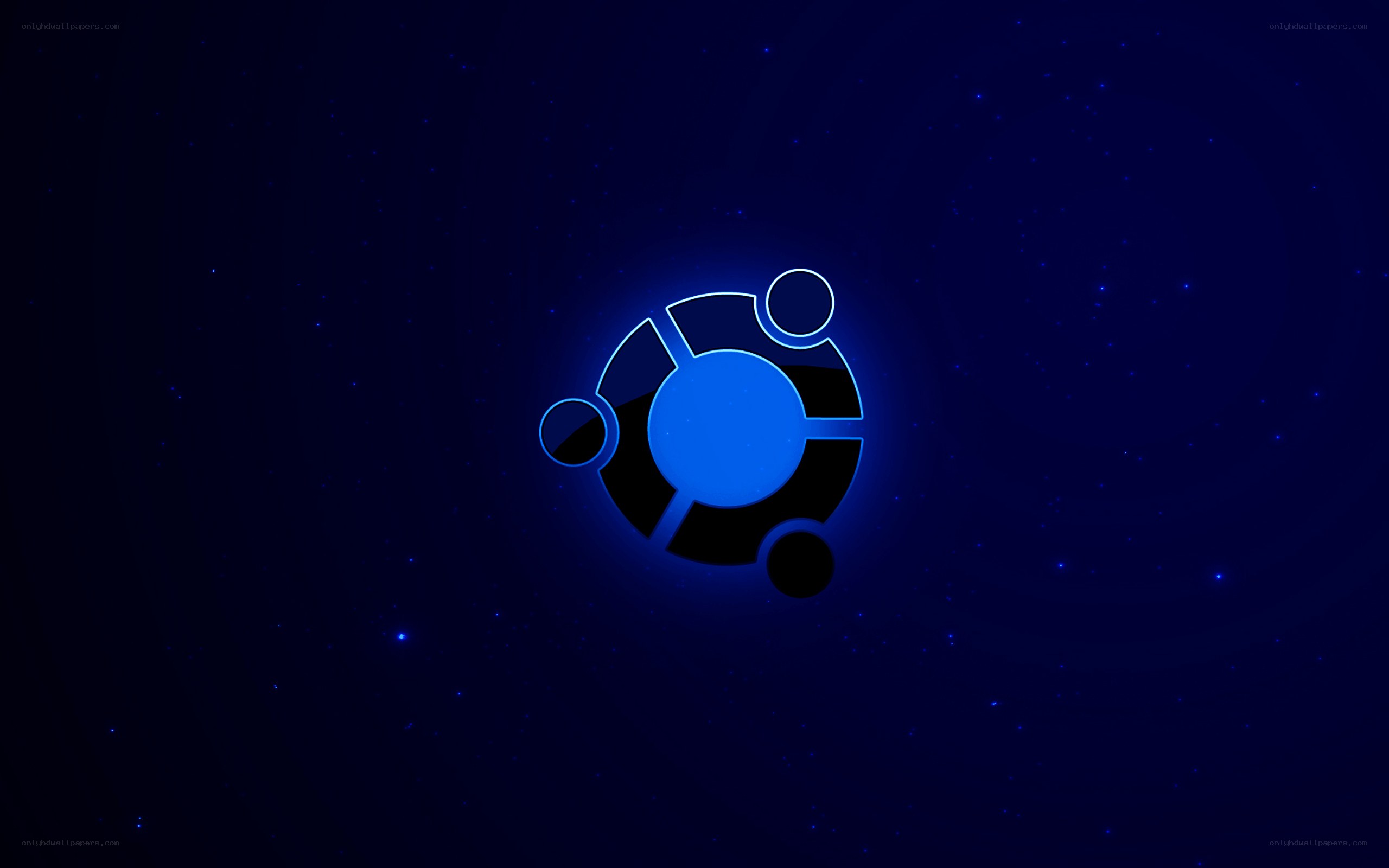 Ubuntu logo on starry background