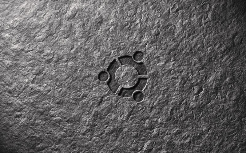 Ubuntu logo on stone