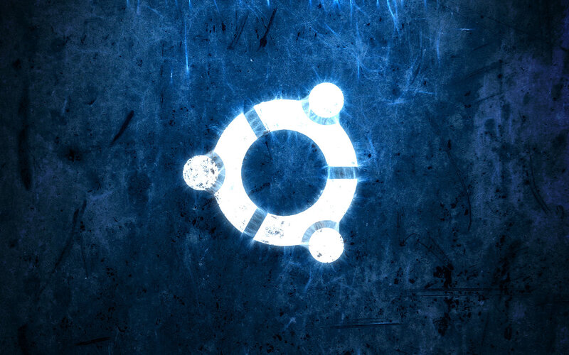 Ubuntu Logo on Textured Background — Blue, Technological