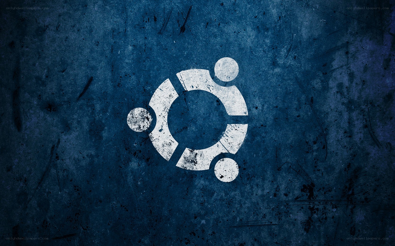 Ubuntu logo on textured blue