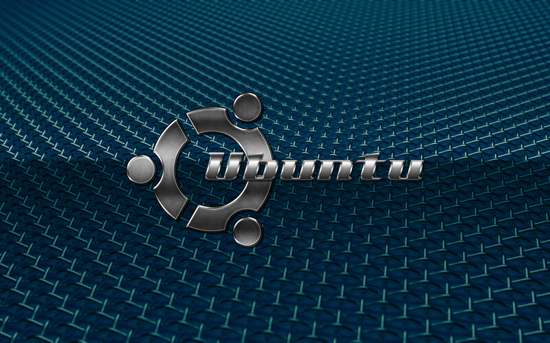 Ubuntu Logo on Textured Surface — Blue