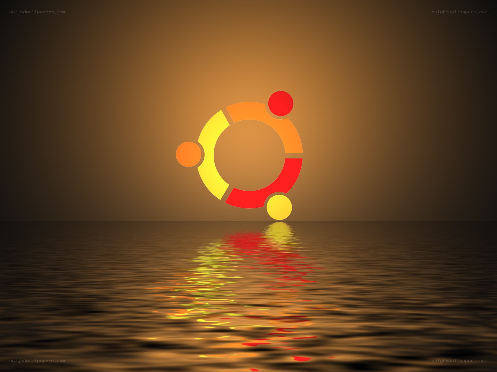 Ubuntu logo on water