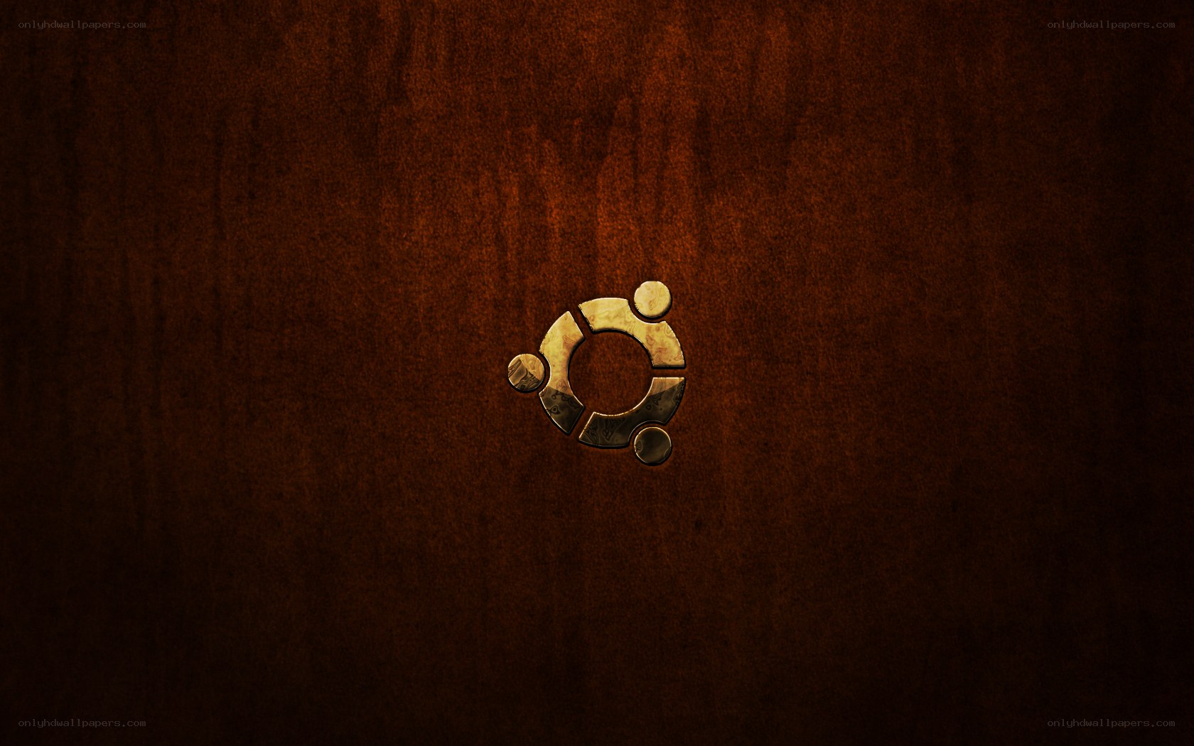 Ubuntu logo on wood