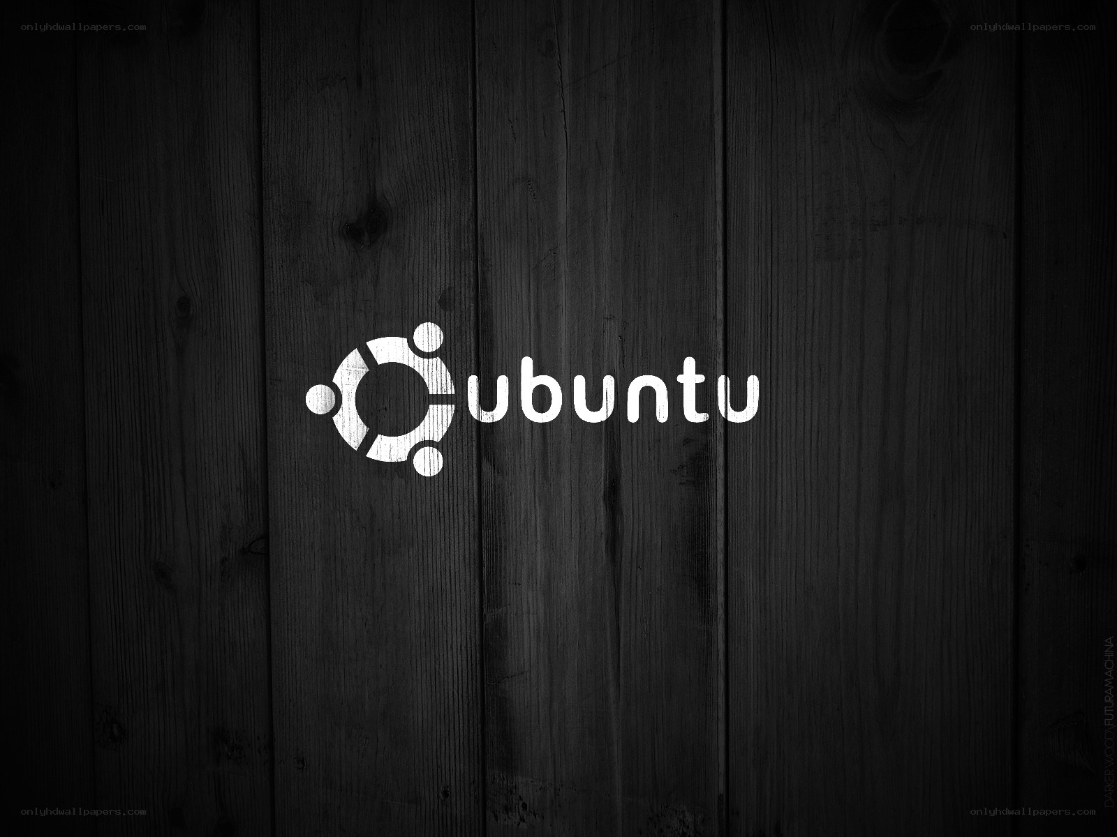 Ubuntu logo on wood