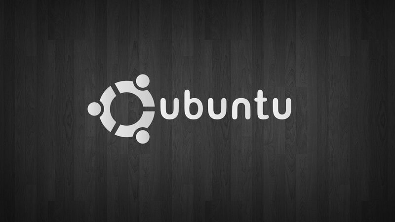 Ubuntu logo on wood background