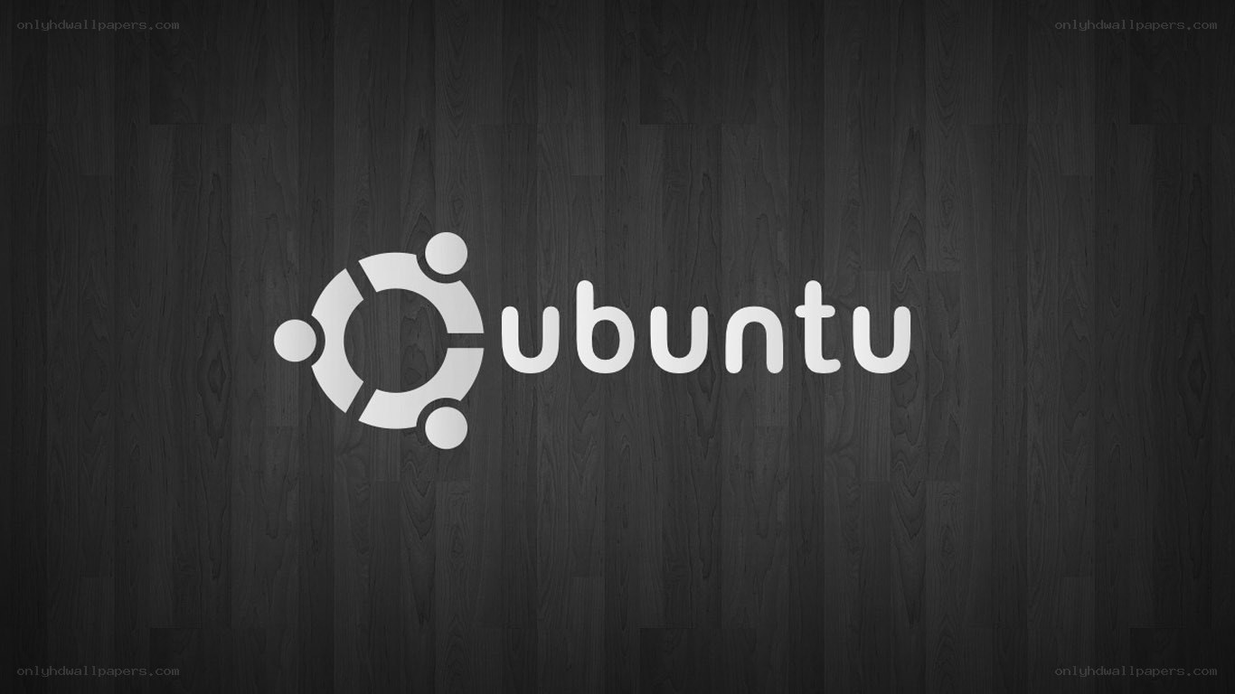 Ubuntu logo on wood background