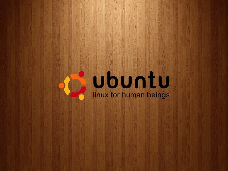 Ubuntu Logo on Wood — Brown, Neutral, Digital Art