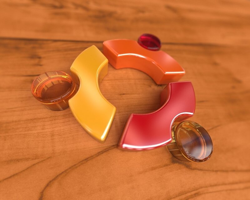 Ubuntu Logo on Wood — Orange