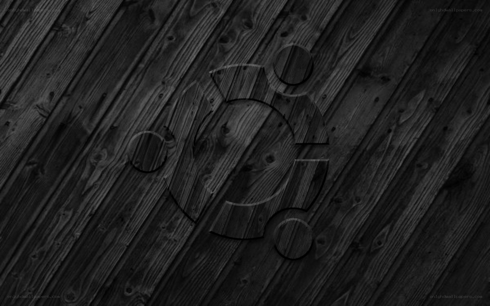 Ubuntu logo on wood texture