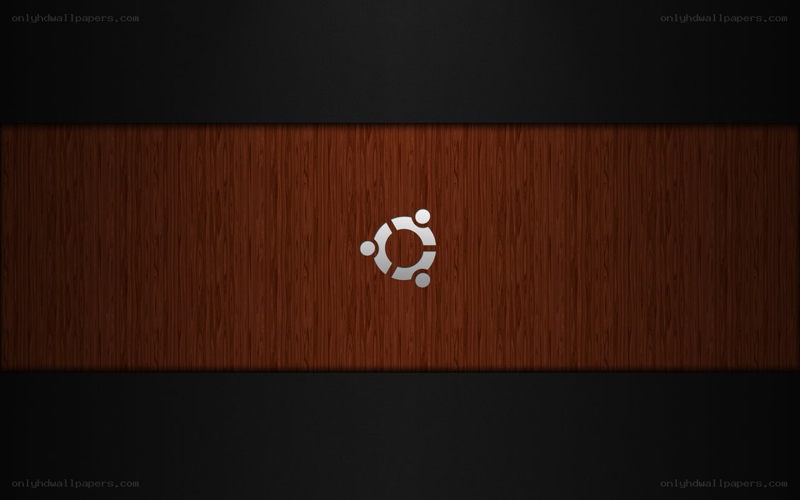 Ubuntu logo on wood texture