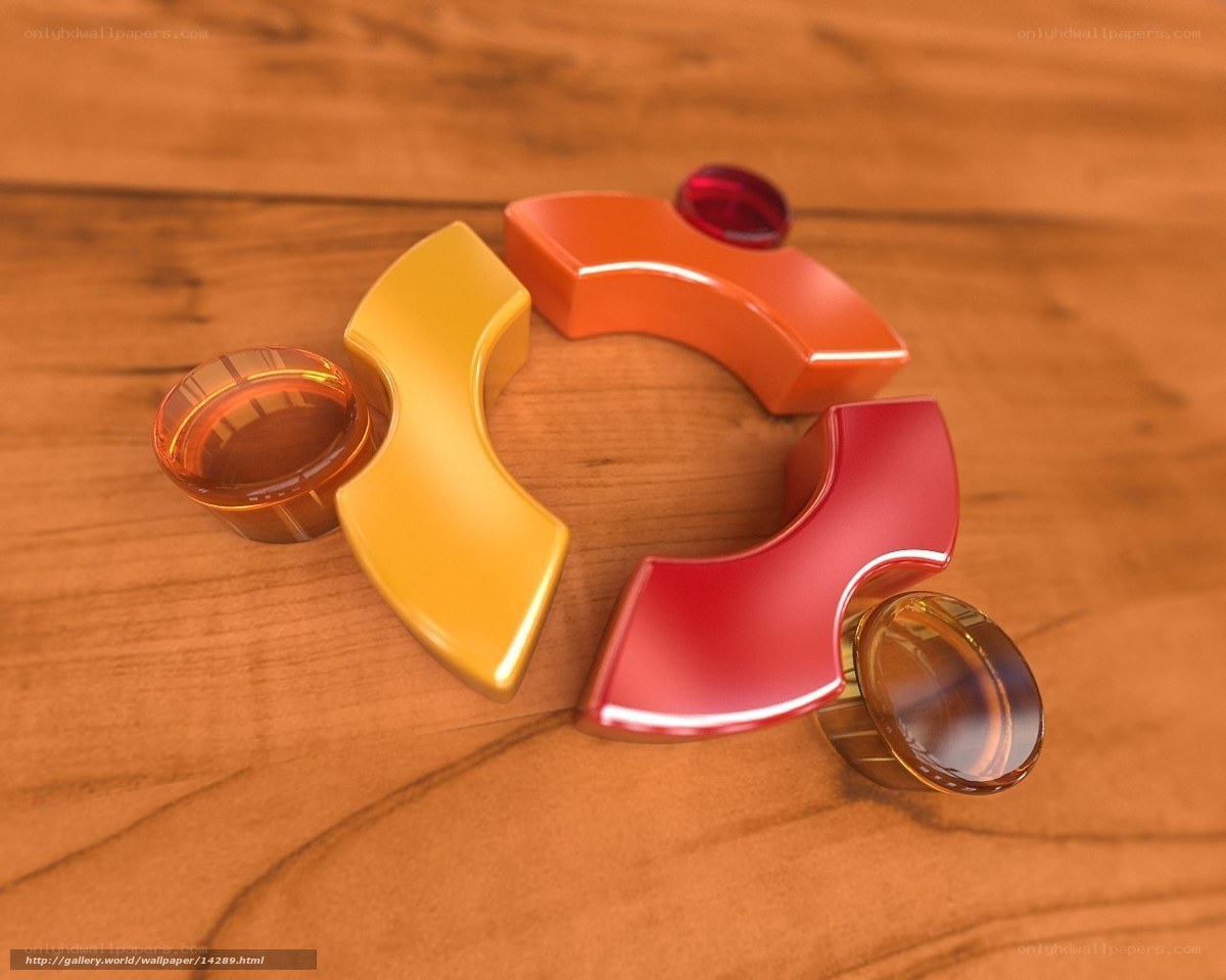 Ubuntu logo on wood