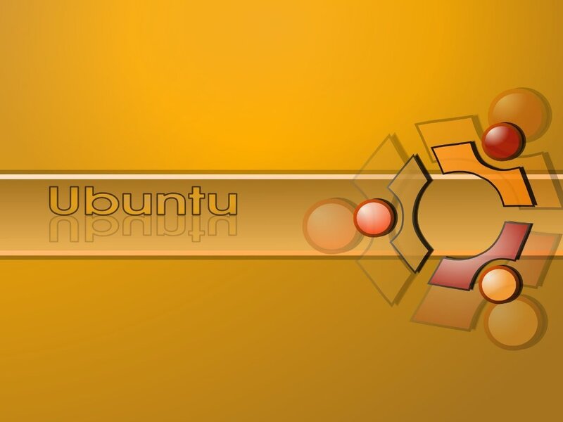 Ubuntu Logo on Yellow Background — Neutral, Digital Art
