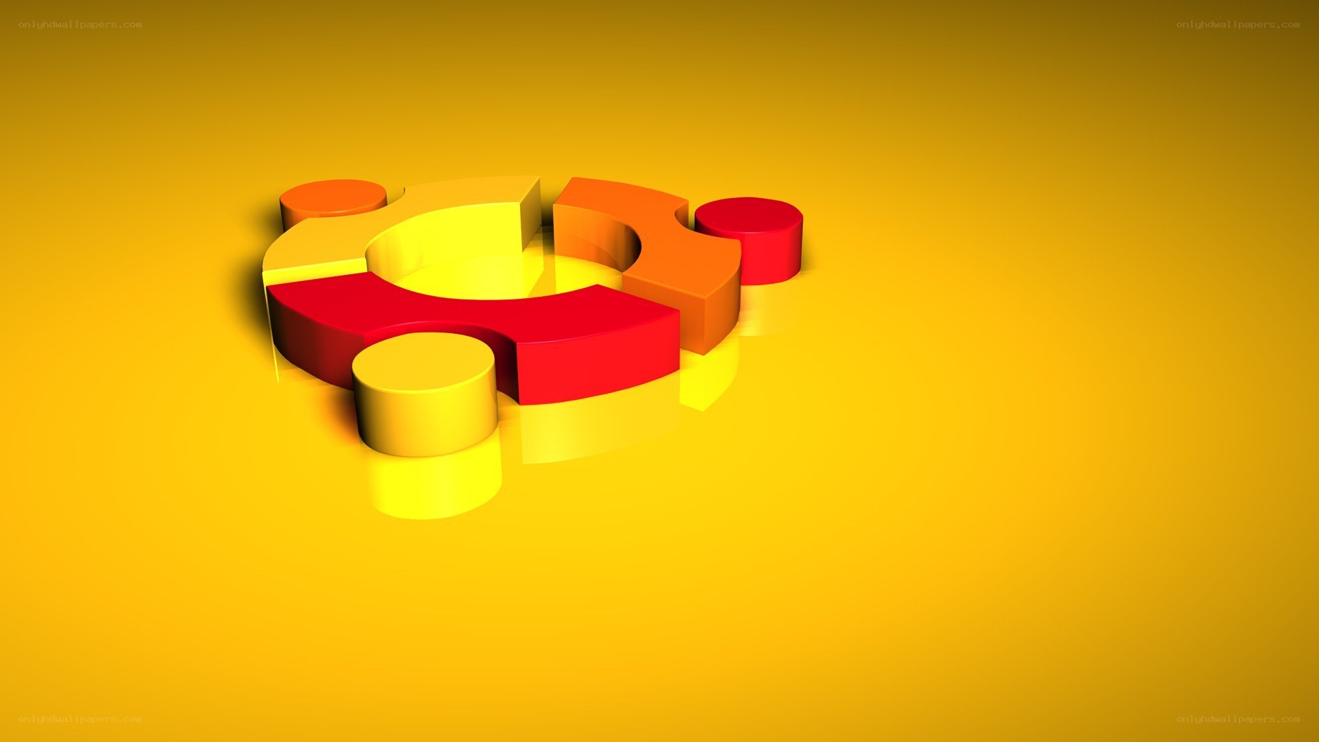 Ubuntu logo on yellow background