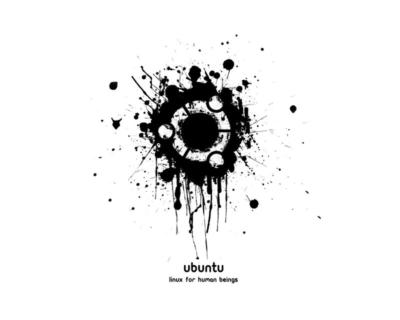 Ubuntu logo splatter design