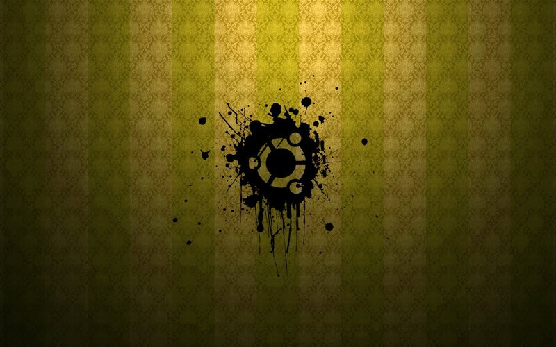 Ubuntu logo splatter on patterned background