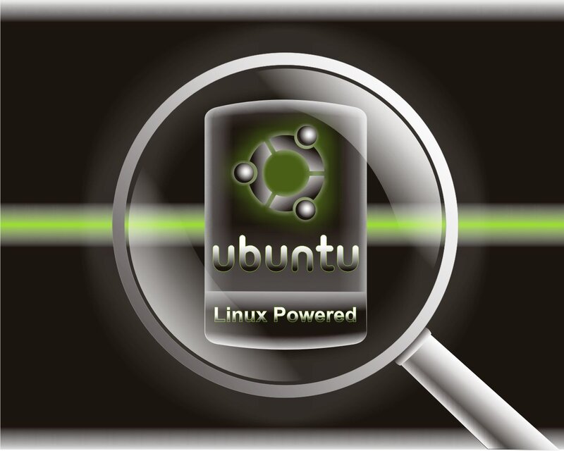 Ubuntu logo under magnifying glass