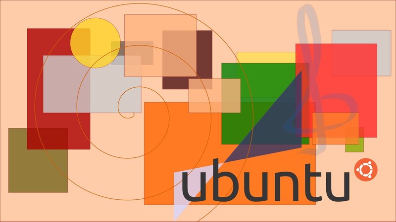 Ubuntu logo with abstract art