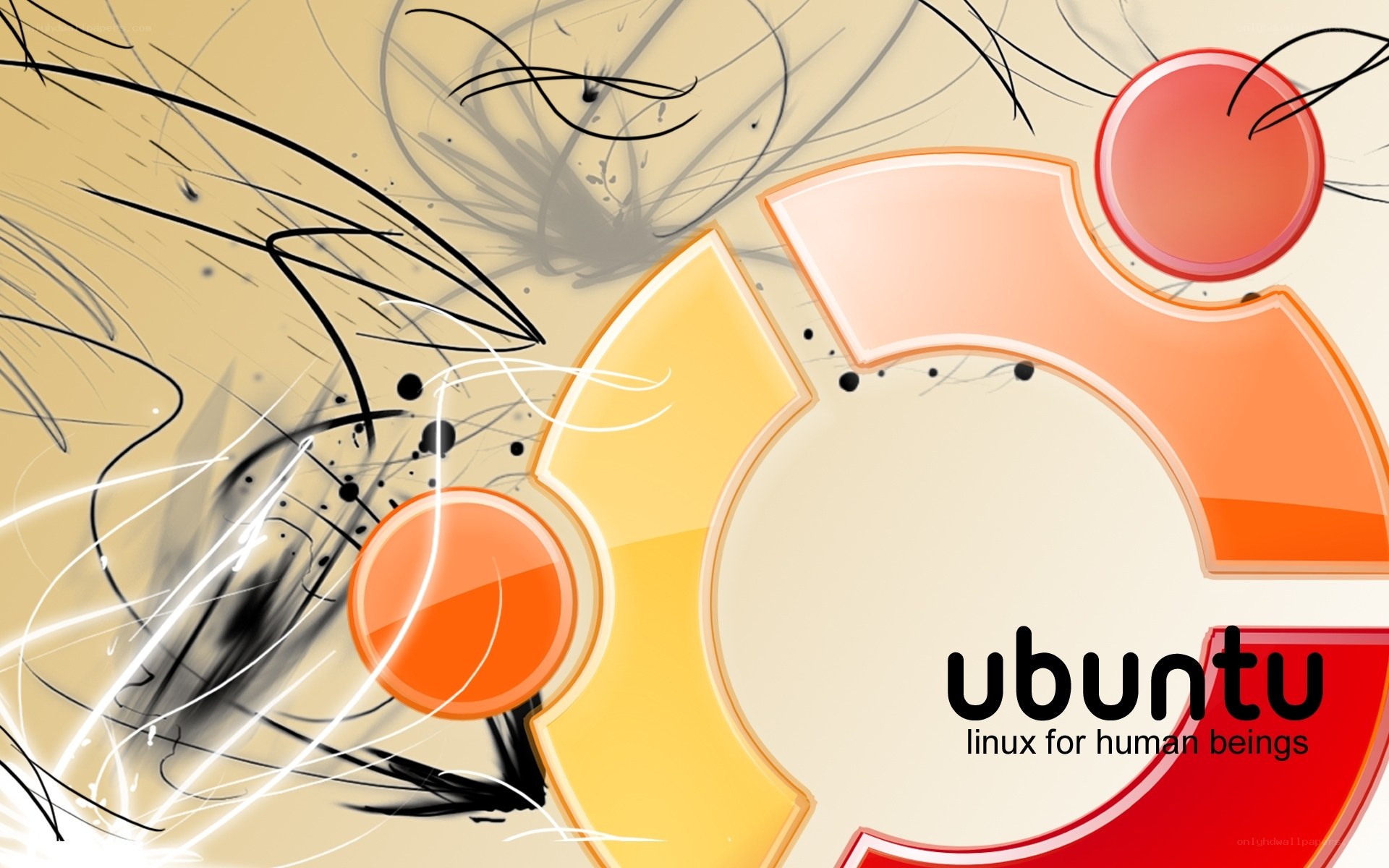 Ubuntu logo with abstract art