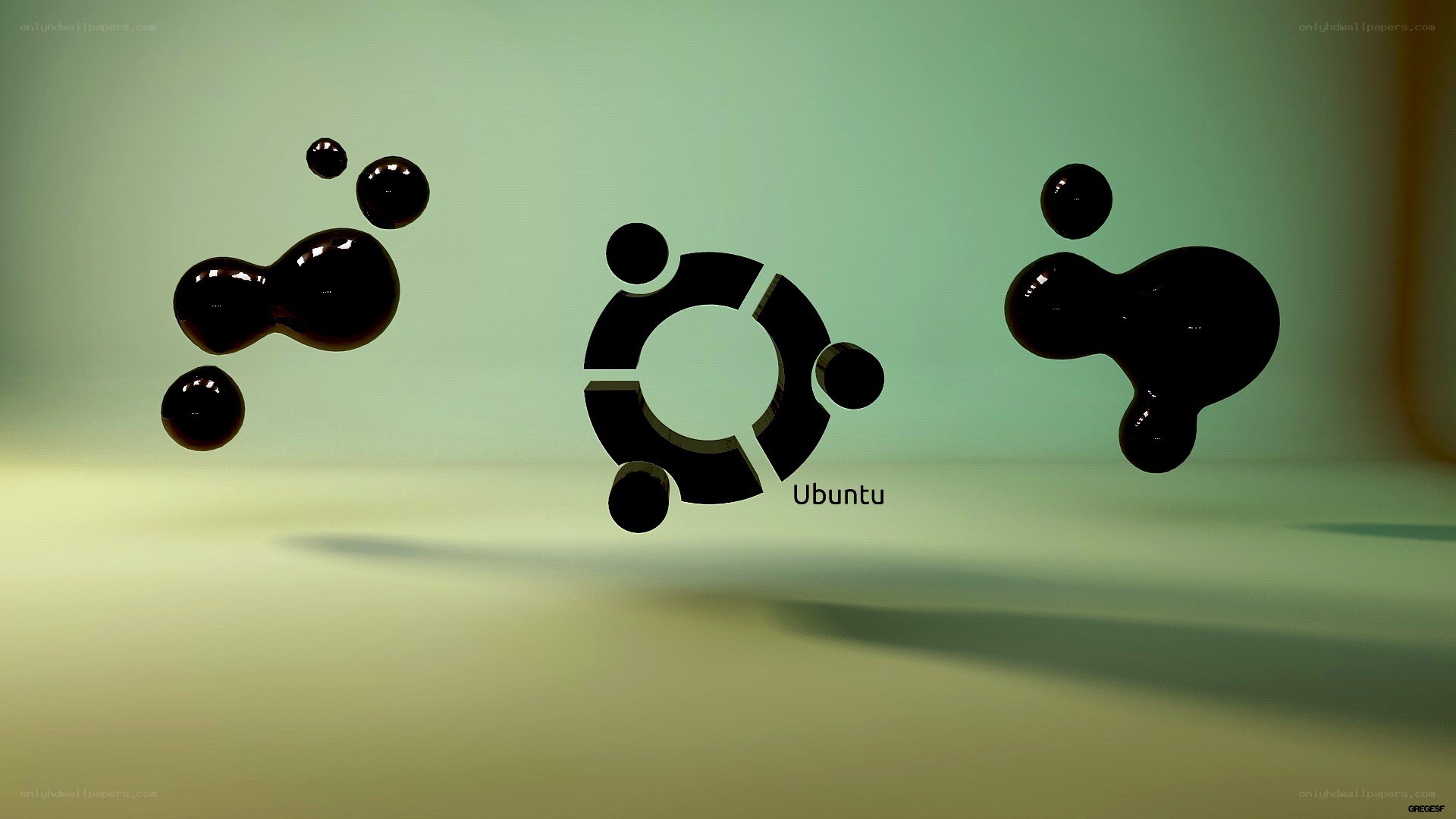 Ubuntu logo with abstract shapes
