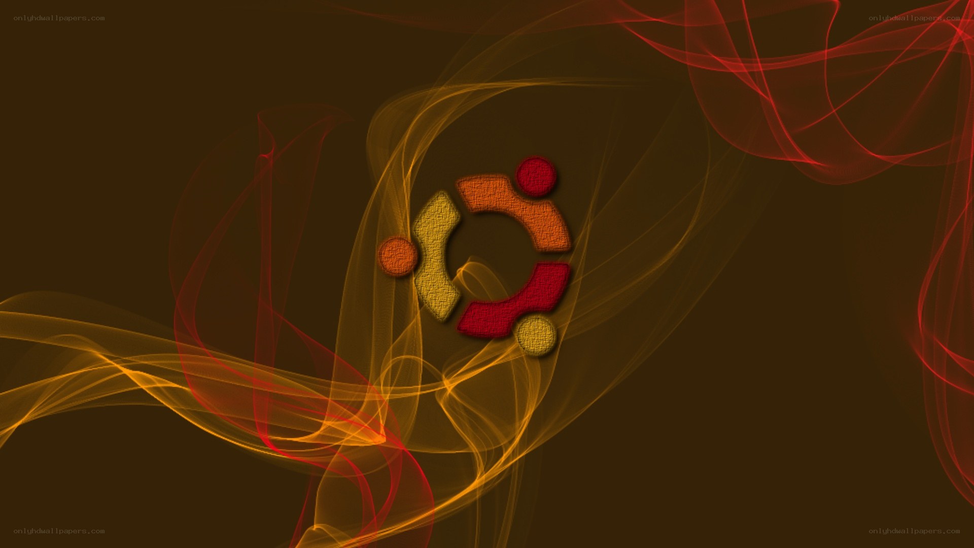 Ubuntu logo with abstract swirls
