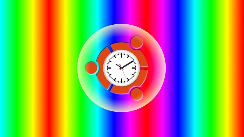 Ubuntu Logo with Clock