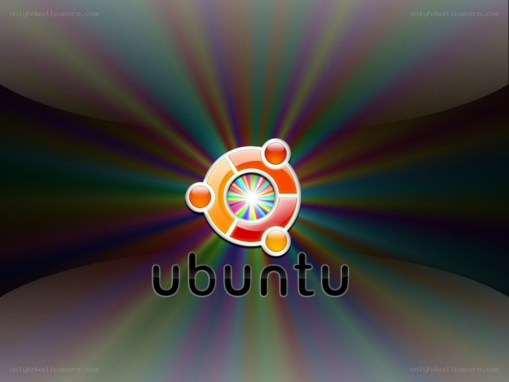 Ubuntu logo with colorful background