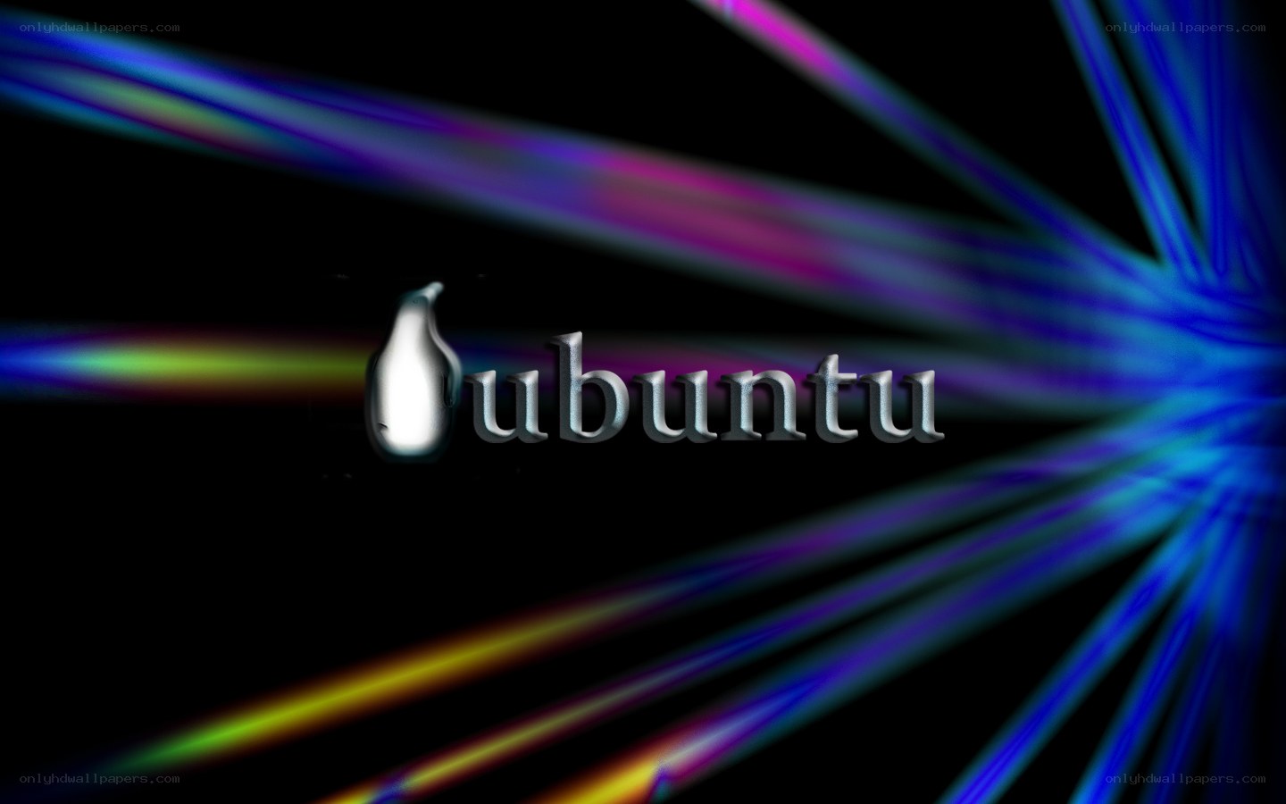 Ubuntu logo with colorful light rays