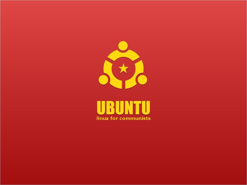 Ubuntu logo with communist tag