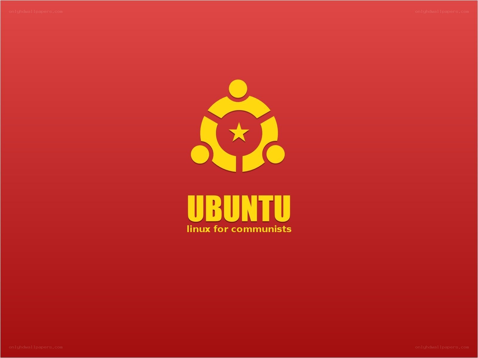 Ubuntu logo with communist tag