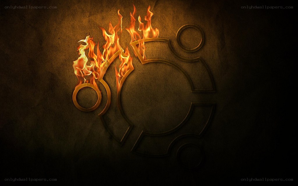 Ubuntu logo with fire