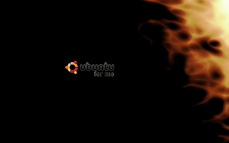 Ubuntu logo with flame effect