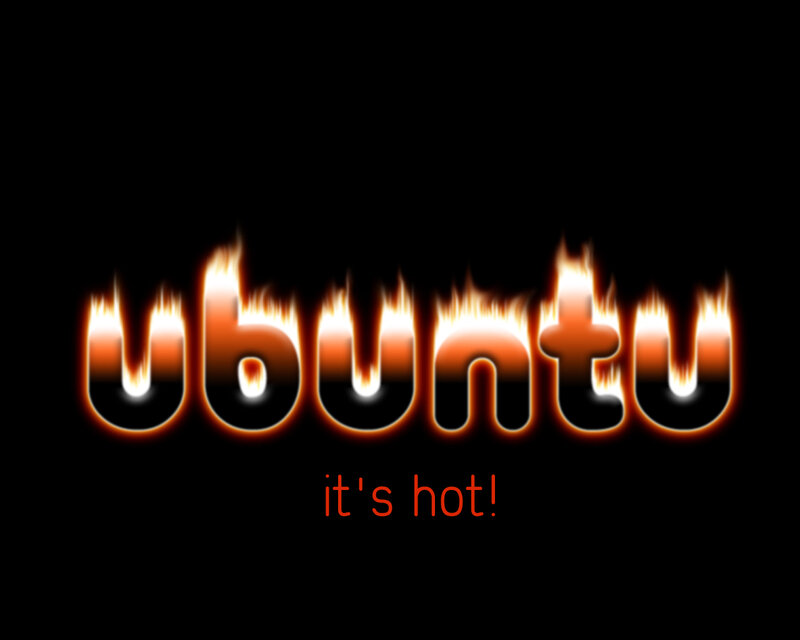 Ubuntu logo with flames