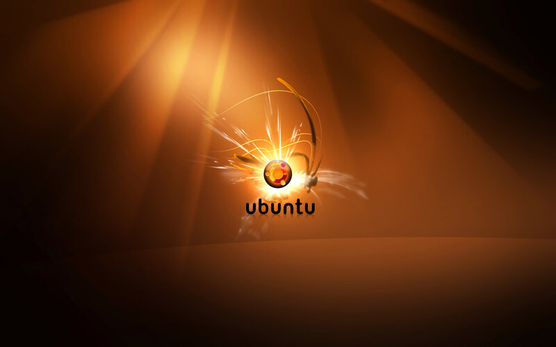 Ubuntu logo with light effects