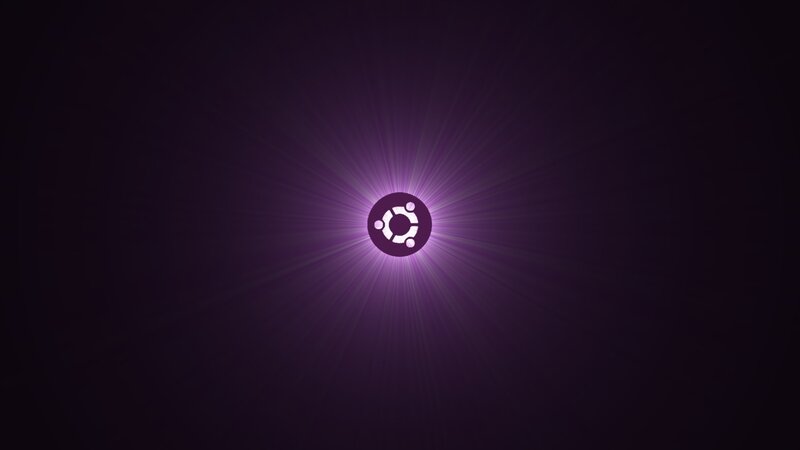 Ubuntu logo with purple glow