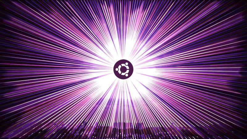 Ubuntu logo with purple light burst