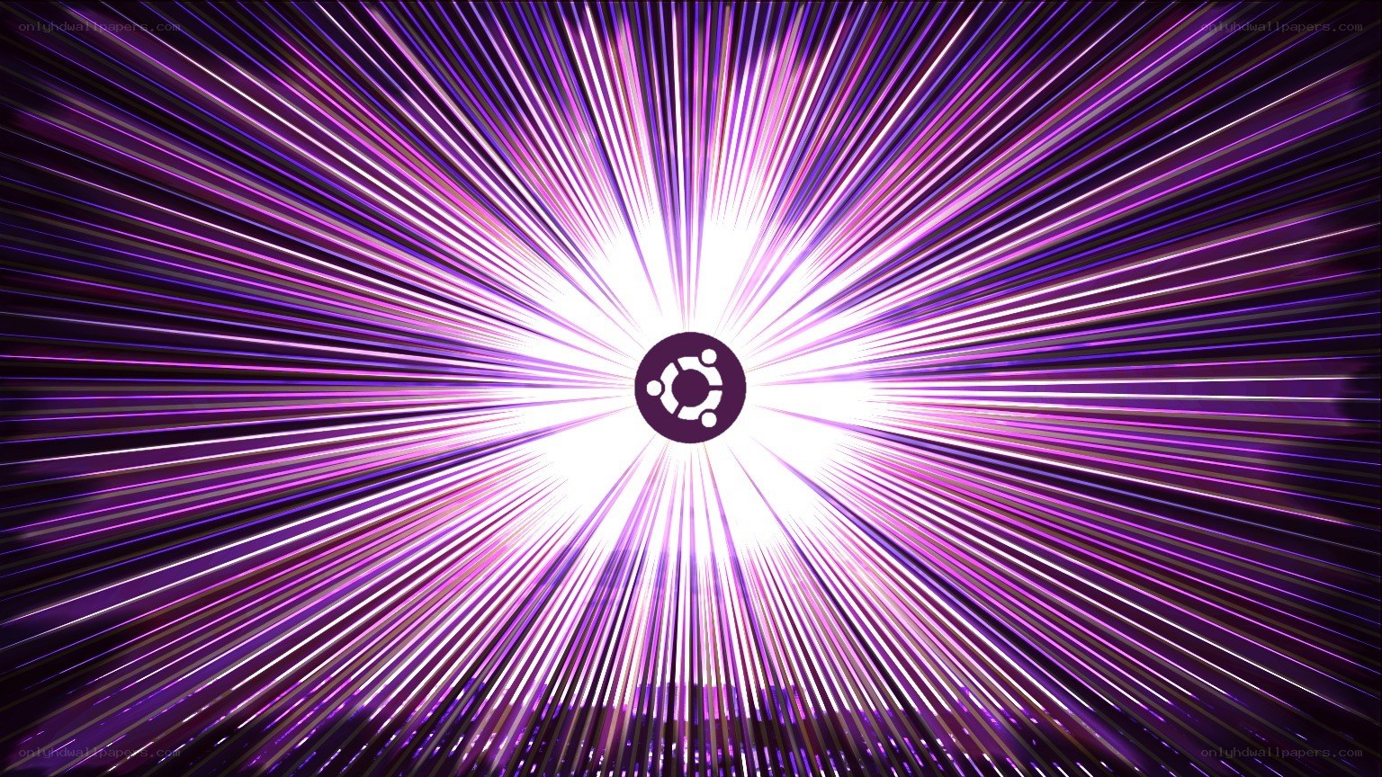 Ubuntu logo with purple light burst