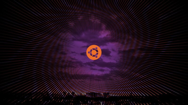 Ubuntu logo with purple vortex