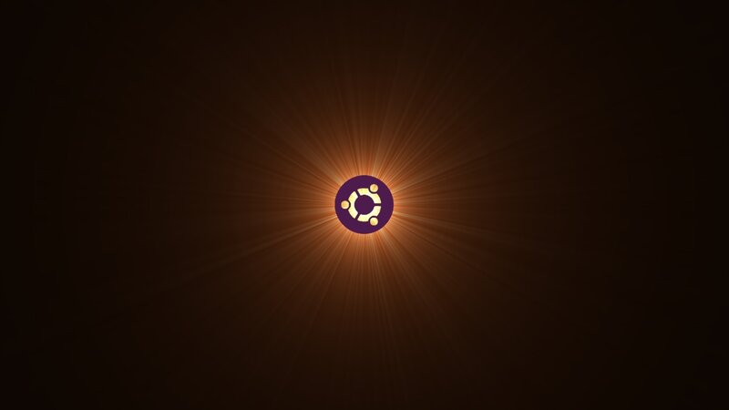 Ubuntu logo with radiant light