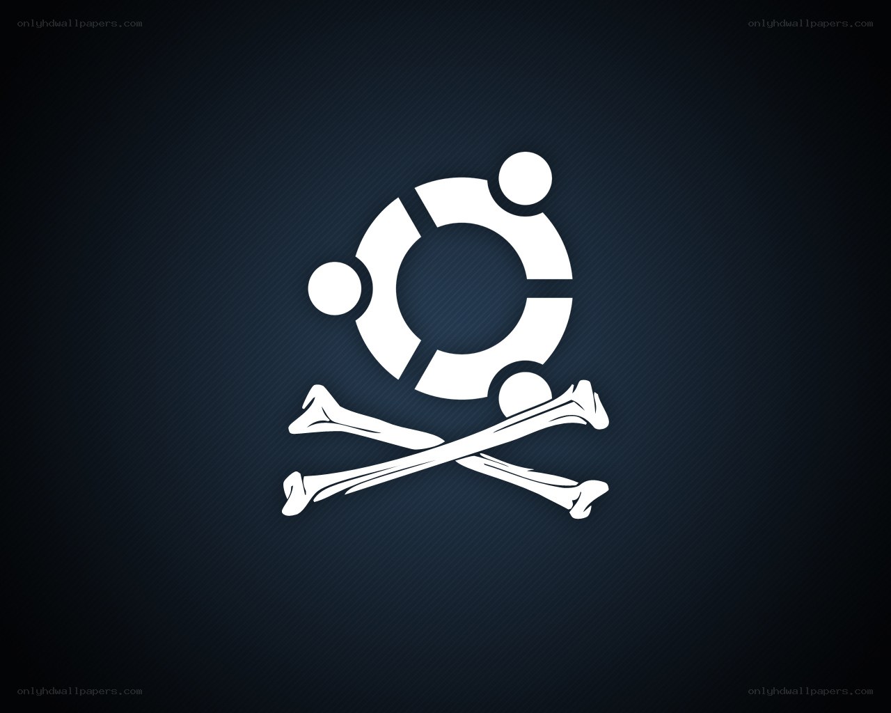 Ubuntu logo with skull and crossbones