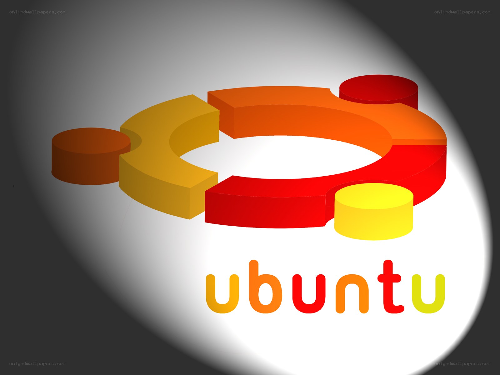 Ubuntu logo with spotlight effect
