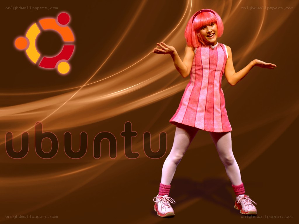 Ubuntu mascot with pink wig