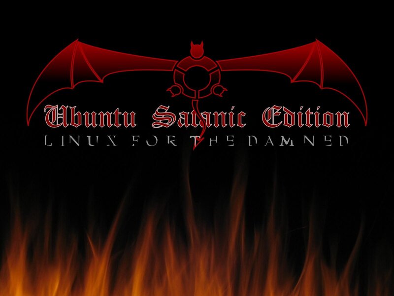 Ubuntu Satanic Edition Logo — Black