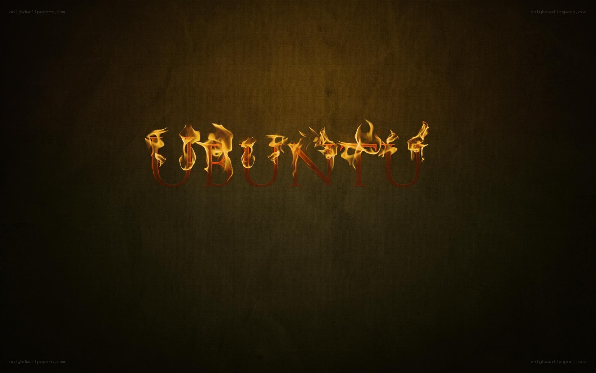 Ubuntu text in flames