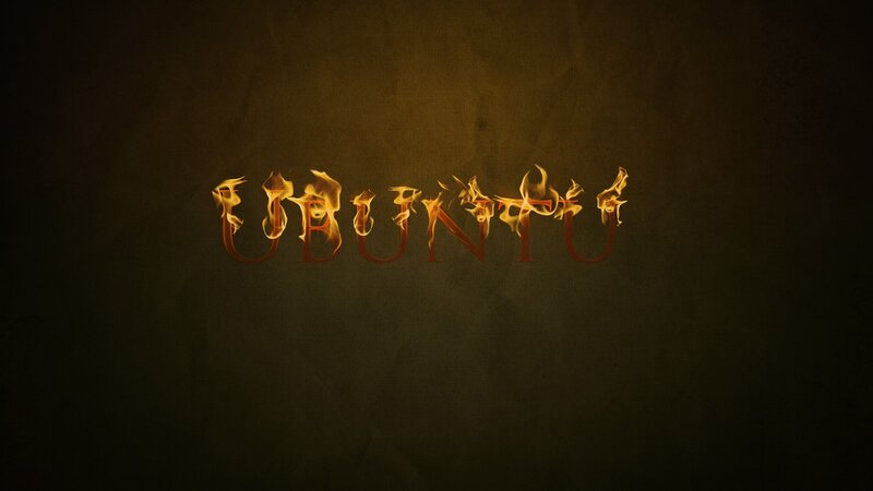 Ubuntu text with fire effect