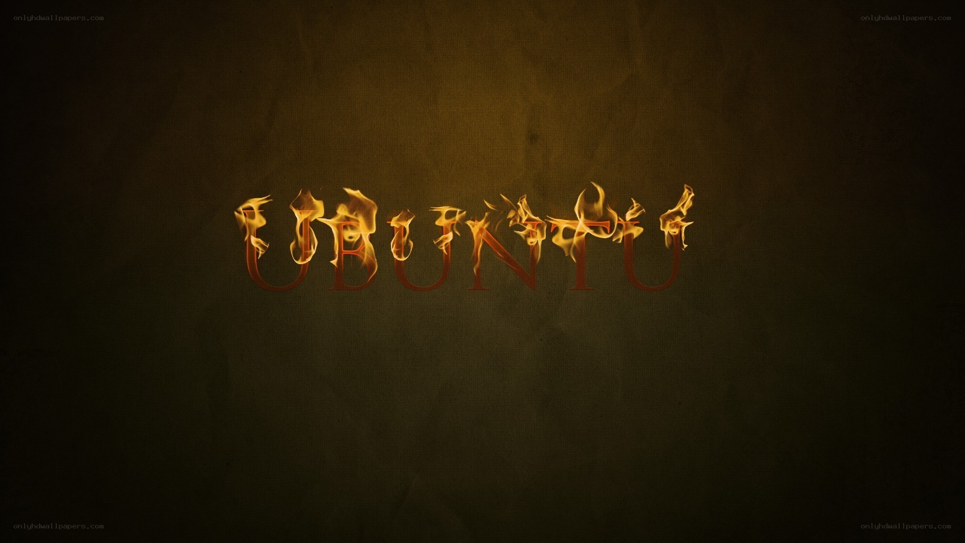 Ubuntu text with fire effect