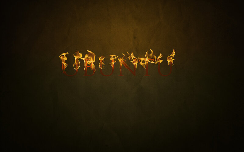 Ubuntu text with fire effect
