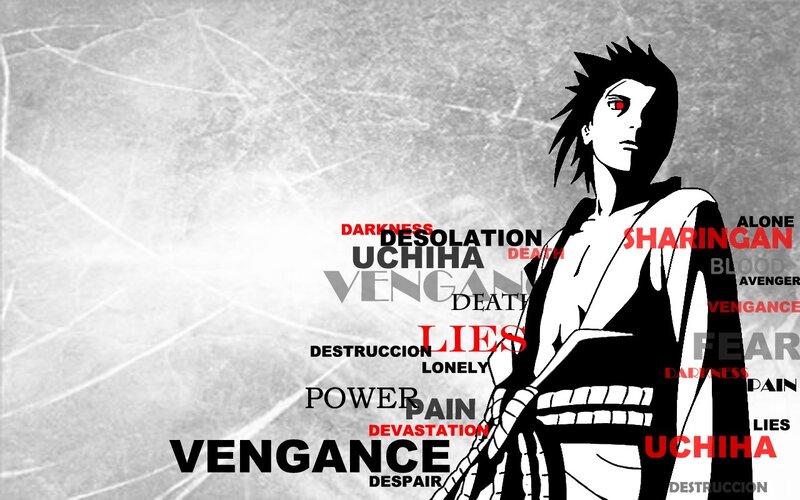 Uchiha character with vengeance theme