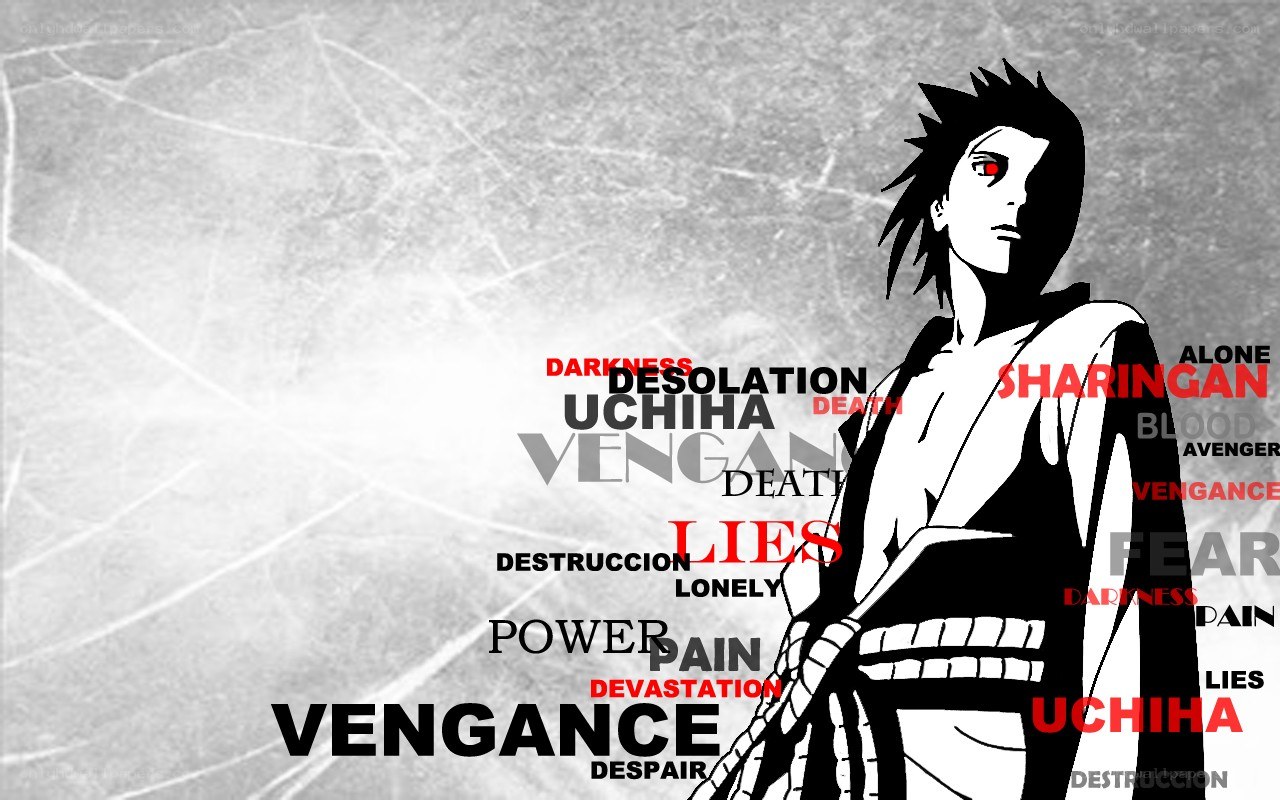 Uchiha character with vengeance theme